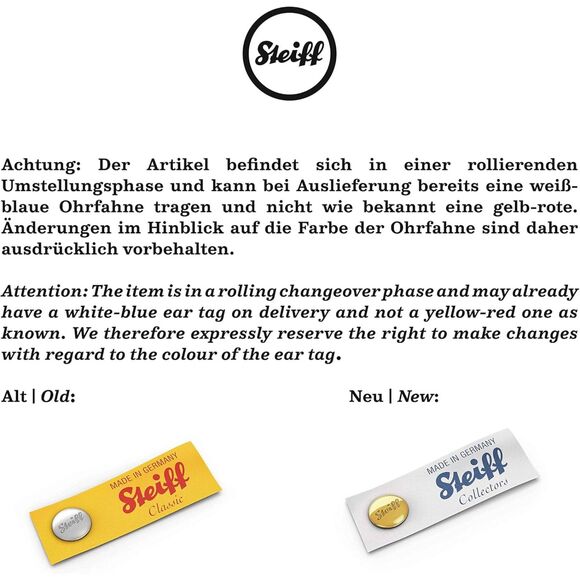 Steiff New James Mohair Teddy Bear 000362 10″ Beige Classic 5-Joint German Made - Picture 4 of 6